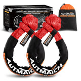 AUTMATCH Soft Shackle 3/4" x 24" (2-Pack) - 66,200Lbs Break Strength UHMWPE Synthetic Shackles, Heavy Duty Recovery Tow Shackle Kit for Off-Road, Jeep, Truck, SUV, ATV, UTV