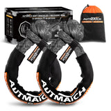 AUTMATCH Soft Shackle 3/4" x 24" (2-Pack) - 66,200Lbs Break Strength UHMWPE Synthetic Shackles, Heavy Duty Recovery Tow Shackle Kit for Off-Road, Jeep, Truck, SUV, ATV, UTV