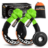 AUTMATCH Soft Shackle 1/2" x 22" (2-Pack) & Recovery Ring Kit - 56,200Lbs Break Strength UHMWPE Synthetic Shackles with Snatch Ring, Off-Road Recovery Towing Gear for Jeep, Truck, SUV, ATV, UTV