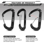 AUTMATCH Carabiner Clips, 3" Spring Snap Hook Caribeener Clips Buckle Heavy Duty Locking Carabiners Chain Quick Links, 4 Pack