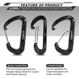 AUTMATCH Carabiner Clips, 3" Spring Snap Hook Caribeener Clips Buckle Heavy Duty Locking Carabiners Chain Quick Links, 4 Pack