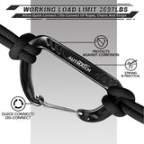 AUTMATCH Carabiner Clips, 3" Spring Snap Hook Caribeener Clips Buckle Heavy Duty Locking Carabiners Chain Quick Links, 4 Pack