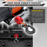 AUTMATCH Winch Cable Hook Stopper (1 Pack) Silicone Rubber Shock Absorbent Winch Stopper Red