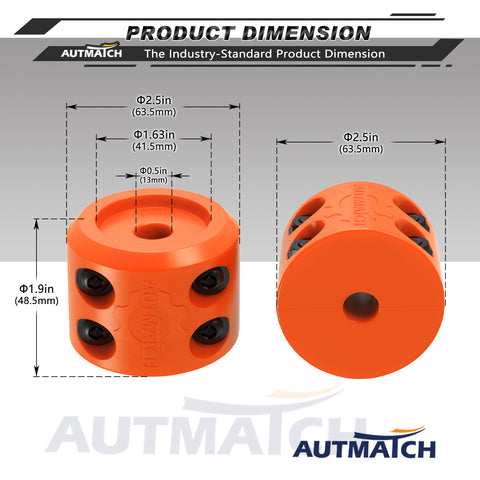 AUTMATCH Winch Cable Hook Stopper (1 Pack) Silicone Rubber Shock Absorbent  Winch Stopper Orange
