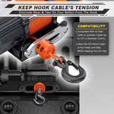 AUTMATCH Winch Cable Hook Stopper (1 Pack) Silicone  Rubber Shock Absorbent Winch Stopper Orange