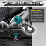 AUTMATCH Winch Cable Hook Stopper (1 Pack) Silicone Rubber Shock Absorbent Winch Stopper Teal
