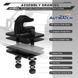 AUTMATCH Tractor Bucket Grab Hook 3/8" (2 Pack), Grade 70 Forged Steel Bolt On Grab Hook Tow Hook Mount with Backer Plate & Rubber Pads, Max 18,000Lbs Work for Loader, Tractor Bucket, Truck, Black