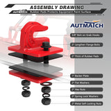 AUTMATCH Tractor Bucket Grab Hook 3/8" (2 Pack), Grade 70 Forged Steel Bolt On Grab Hook Tow Hook Mount with Backer Plate & Rubber Pads, Max 18,000Lbs Work for Loader, Tractor Bucket, Truck, Red