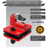 AUTMATCH Tractor Bucket Grab Hook 3/8" (2 Pack), Grade 70 Forged Steel Bolt On Grab Hook Tow Hook Mount with Backer Plate & Rubber Pads, Max 18,000Lbs Work for Loader, Tractor Bucket, Truck, Red