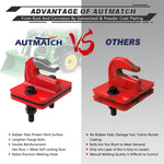 AUTMATCH Tractor Bucket Grab Hook 3/8" (2 Pack), Grade 70 Forged Steel Bolt On Grab Hook Tow Hook Mount with Backer Plate & Rubber Pads, Max 18,000Lbs Work for Loader, Tractor Bucket, Truck, Red