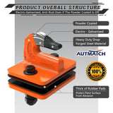 AUTMATCH Tractor Bucket Grab Hook 3/8" (2 Pack), Grade 70 Forged Steel Bolt On Grab Hook Tow Hook Mount with Backer Plate & Rubber Pads, Max 18,000Lbs Work for Loader, Tractor Bucket, Truck, Orange