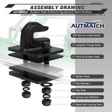 AUTMATCH Tractor Bucket Grab Hook 3/8" (2 Pack), Grade 70 Forged Steel Bolt On Grab Hook Tow Hook Mount with Backer Plate & Rubber Pads, Max 18,000Lbs Work for Loader, Tractor Bucket, Frosted Black