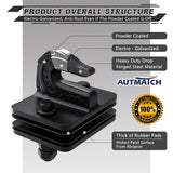 AUTMATCH Tractor Bucket Grab Hook 3/8" (2 Pack), Grade 70 Forged Steel Bolt On Grab Hook Tow Hook Mount with Backer Plate & Rubber Pads, Max 18,000Lbs Work for Loader, Tractor Bucket, Frosted Black