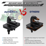 AUTMATCH Tractor Bucket Grab Hook 3/8" (2 Pack), Grade 70 Forged Steel Bolt On Grab Hook Tow Hook Mount with Backer Plate & Rubber Pads, Max 18,000Lbs Work for Loader, Tractor Bucket, Frosted Black