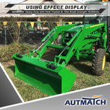 AUTMATCH Tractor Bucket Grab Hook 3/8" (2 Pack), Grade 70 Forged Steel Bolt On Grab Hook Tow Hook Mount with Backer Plate & Rubber Pads, Max 18,000Lbs Work for Loader, Tractor Bucket, Frosted Black