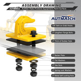 AUTMATCH Tractor Bucket Grab Hook 3/8" (2 Pack), Grade 70 Forged Steel Bolt On Grab Hook Tow Hook Mount with Backer Plate & Rubber Pads, Max 18,000Lbs Work for Loader, Tractor Bucket, Truck, Yellow