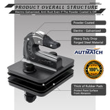 AUTMATCH Tractor Bucket Grab Hook 3/8" (2 Pack), Grade 70 Forged Steel Bolt On Grab Hook Tow Hook Mount with Backer Plate & Rubber Pads, Max 18,000Lbs Work for Loader, Tractor Bucket, Gunmetal Gray