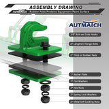 AUTMATCH Tractor Bucket Grab Hook 3/8" (2 Pack), Grade 70 Forged Steel Bolt On Grab Hook Tow Hook Mount with Backer Plate & Rubber Pads, Max 18,000Lbs Work for Loader, Tractor Bucket, Deere Green