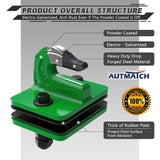 AUTMATCH Tractor Bucket Grab Hook 3/8" (2 Pack), Grade 70 Forged Steel Bolt On Grab Hook Tow Hook Mount with Backer Plate & Rubber Pads, Max 18,000Lbs Work for Loader, Tractor Bucket, Deere Green