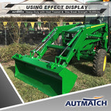 AUTMATCH Tractor Bucket Grab Hook 3/8" (2 Pack), Grade 70 Forged Steel Bolt On Grab Hook Tow Hook Mount with Backer Plate & Rubber Pads, Max 18,000Lbs Work for Loader, Tractor Bucket, Deere Green