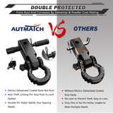 AUTMATCH Shackle Hitch Receiver 2 Inch with 3/4" D Ring Shackle and 5/8" Trailer Hitch Lock Pin 45,000 Lbs Break Strength Black
