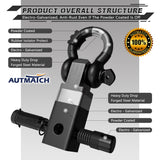 AUTMATCH Shackle Hitch Receiver 2 Inch with 3/4" D Ring Shackle and 5/8" Trailer Hitch Lock Pin 45,000 Lbs Break Strength Matte Black