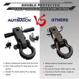 AUTMATCH Shackle Hitch Receiver 2 Inch with 3/4" D Ring Shackle and 5/8" Trailer Hitch Lock Pin 45,000 Lbs Break Strength Matte Black