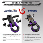 AUTMATCH Shackle Hitch Receiver 2 Inch with 3/4" D Ring Shackle and 5/8" Trailer Hitch Lock Pin 45,000 Lbs Break Strength Black & Purple