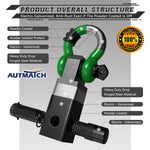 AUTMATCH Shackle Hitch Receiver 2 Inch with 3/4" D Ring Shackle and 5/8" Trailer Hitch Lock Pin 45,000 Lbs Break Strength Black & Dark Green