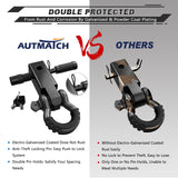 AUTMATCH Shackle Hitch Receiver 2 Inch with 3/4" D Ring Shackle and 5/8" Trailer Hitch Lock Pin 45,000 Lbs Break Strength Black & Gunmetal