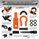 AUTMATCH Shackle Hitch Receiver 2 Inch with 3/4" D Ring Shackle and 5/8" Trailer Hitch Lock Pin 45,000 Lbs Break Strength Orange