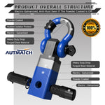 AUTMATCH Shackle Hitch Receiver 2 Inch with 3/4" D Ring Shackle and 5/8" Trailer Hitch Lock Pin 45,000 Lbs Break Strength Blue