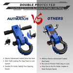 AUTMATCH Shackle Hitch Receiver 2 Inch with 3/4" D Ring Shackle and 5/8" Trailer Hitch Lock Pin 45,000 Lbs Break Strength Blue