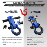 AUTMATCH Shackle Hitch Receiver 2 Inch with 3/4" D Ring Shackle and 5/8" Trailer Hitch Lock Pin 45,000 Lbs Break Strength Blue