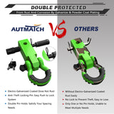 AUTMATCH Shackle Hitch Receiver 2 Inch with 3/4" D Ring Shackle and 5/8" Trailer Hitch Lock Pin 45,000 Lbs Break Strength Green