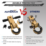 AUTMATCH Shackle Hitch Receiver 2 Inch with 3/4" D Ring Shackle and 5/8" Trailer Hitch Lock Pin, 45,000 Lbs Break Strength, Heavy Duty Receiver Kit for Vehicle Recovery, Gold