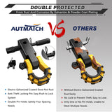 AUTMATCH Mega Shackle Hitch Receiver 2 Inch with 3/4" D Ring Shackle and 5/8" Trailer Hitch Lock Pin, 68,000 Lbs Break Strength, Black & Yellow