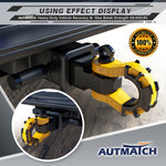 AUTMATCH Mega Shackle Hitch Receiver 2 Inch with 3/4" D Ring Shackle and 5/8" Trailer Hitch Lock Pin, 68,000 Lbs Break Strength, Black & Yellow