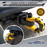 AUTMATCH Mega Shackle Hitch Receiver 2 Inch with 3/4" D Ring Shackle and 5/8" Trailer Hitch Lock Pin, 68,000 Lbs Break Strength, Black & Yellow