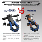 AUTMATCH Mega Shackle Hitch Receiver 2 Inch with 3/4" D Ring Shackle and 5/8" Trailer Hitch Lock Pin, 68,000 Lbs Break Strength, Black & Blue
