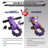 AUTMATCH Shackle Hitch Receiver 2 Inch with 3/4" D Ring Mega Shackle and 5/8" Trailer Hitch Lock Pin, 68,000 Lbs Break Strength, Heavy Duty Receiver Kit for Vehicle Recovery, Purple