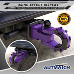AUTMATCH Shackle Hitch Receiver 2 Inch with 3/4" D Ring Mega Shackle and 5/8" Trailer Hitch Lock Pin, 68,000 Lbs Break Strength, Heavy Duty Receiver Kit for Vehicle Recovery, Purple