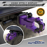 AUTMATCH Shackle Hitch Receiver 2 Inch with 3/4" D Ring Mega Shackle and 5/8" Trailer Hitch Lock Pin, 68,000 Lbs Break Strength, Heavy Duty Receiver Kit for Vehicle Recovery, Purple