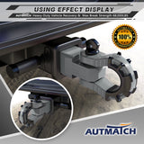 AUTMATCH Shackle Hitch Receiver 2 Inch with 3/4" D Ring Mega Shackle and 5/8" Trailer Hitch Lock Pin, 68,000 Lbs Break Strength, Heavy Duty Receiver Kit for Vehicle Recovery, Gray