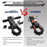 AUTMATCH Shackle Hitch Receiver 2 Inch with 3/4" D Ring Mega Shackle and 5/8" Trailer Hitch Lock Pin, 68,000 Lbs Break Strength, Heavy Duty Receiver Kit for Vehicle Recovery, Frosted Black