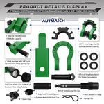 AUTMATCH Mega Shackle Hitch Receiver 2 Inch with 3/4" D Ring Shackle and 5/8" Trailer Hitch Lock Pin, 68,000 Lbs Break Strength, Dark Green