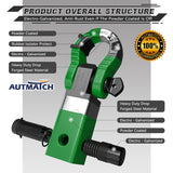 AUTMATCH Mega Shackle Hitch Receiver 2 Inch with 3/4" D Ring Shackle and 5/8" Trailer Hitch Lock Pin, 68,000 Lbs Break Strength, Dark Green