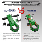 AUTMATCH Mega Shackle Hitch Receiver 2 Inch with 3/4" D Ring Shackle and 5/8" Trailer Hitch Lock Pin, 68,000 Lbs Break Strength, Dark Green
