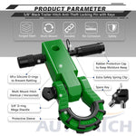 AUTMATCH Mega Shackle Hitch Receiver 2 Inch with 3/4" D Ring Shackle and 5/8" Trailer Hitch Lock Pin, 68,000 Lbs Break Strength, Dark Green