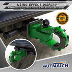 AUTMATCH Mega Shackle Hitch Receiver 2 Inch with 3/4" D Ring Shackle and 5/8" Trailer Hitch Lock Pin, 68,000 Lbs Break Strength, Dark Green
